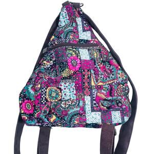 Black Butterfly Premium Bohemia Floral Patchwork Retro Style Daypack Zippered